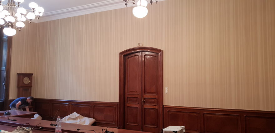 Felhelyezett, kisimult, kész tapéta