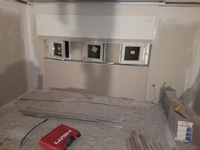 Üzlethelyiség kész, gipszkartonozott állapotban