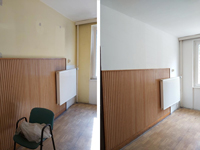 Kollégiumi helyiség tisztasági festés előtt és után