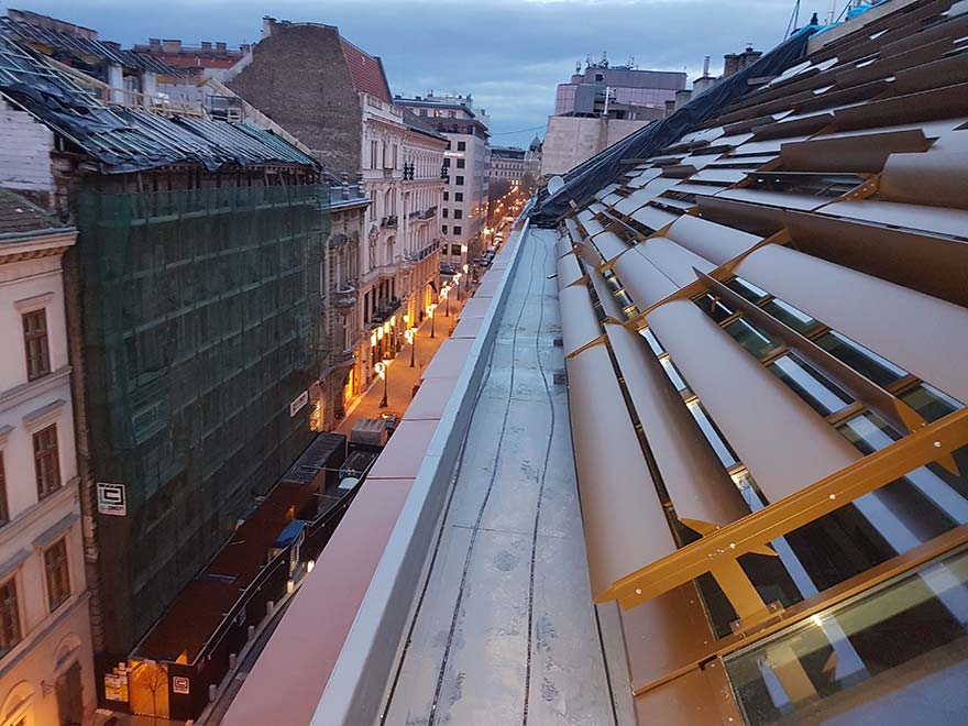 PVC rainwater trough and tin roof