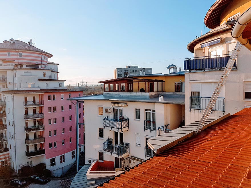 Kőbányai társasház teteje